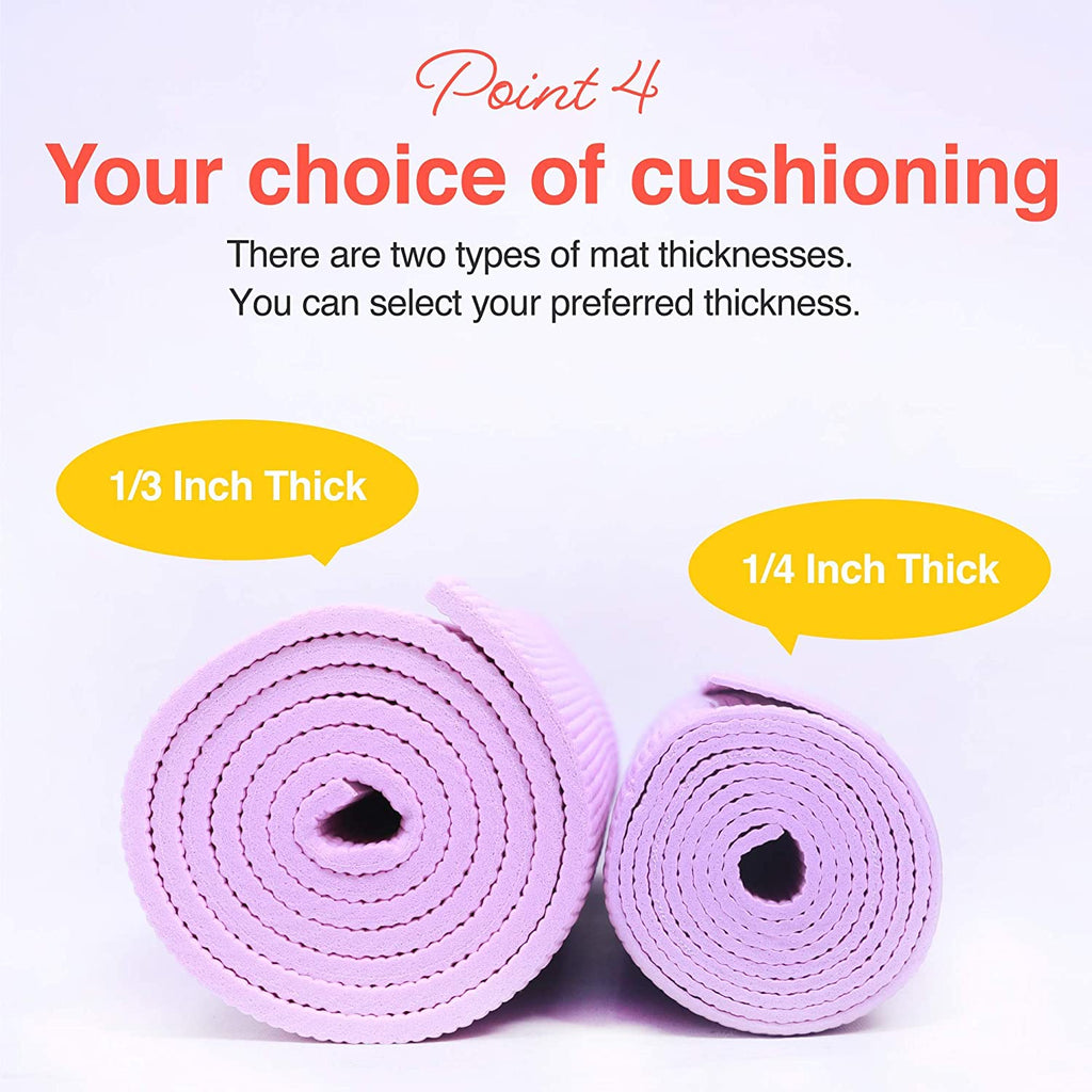 Yoga Mat with Carry Strap for Yoga Pilates Fitness and Floor Workout at Home and Gym