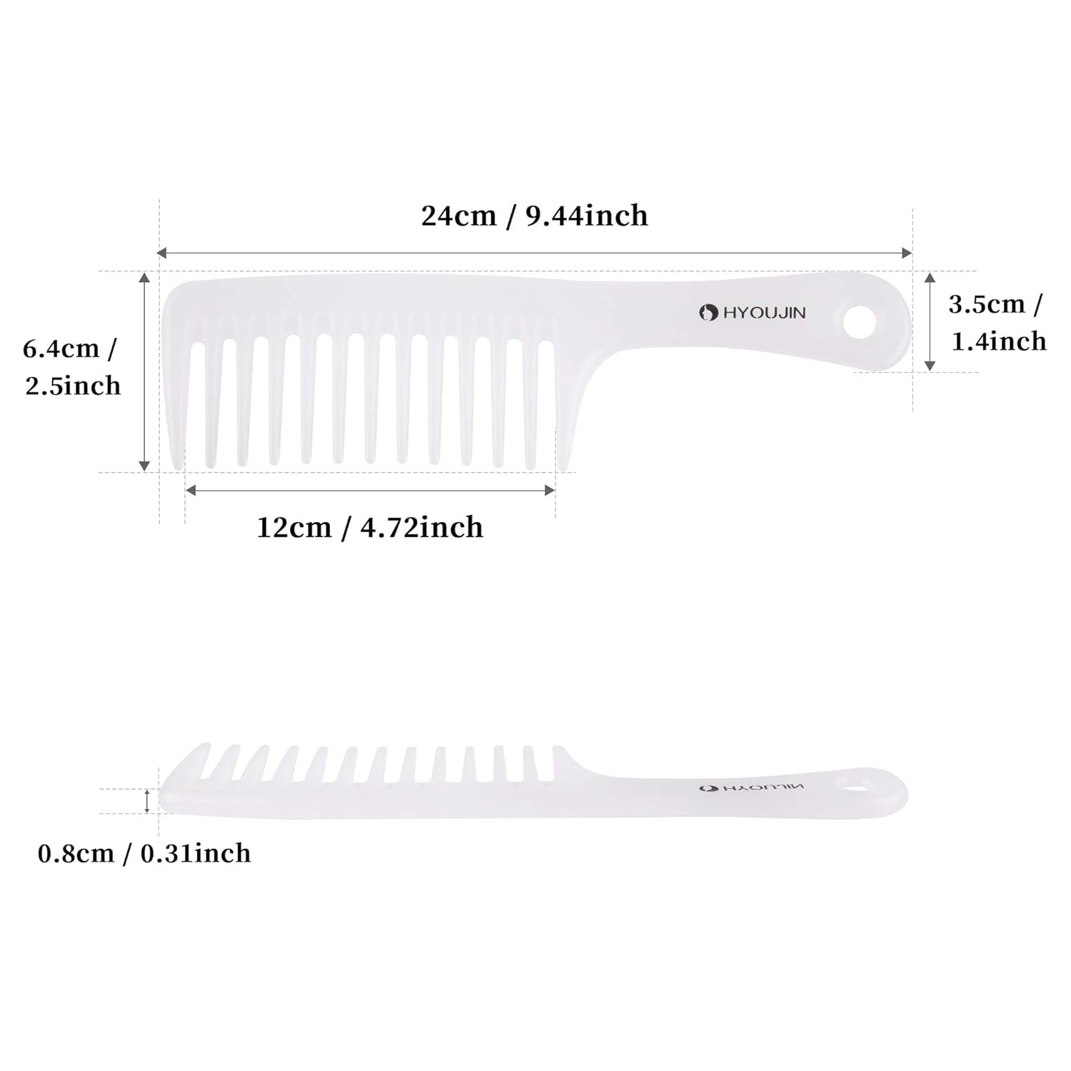Wide Tooth Comb Detangling Hair Brush,Paddle Hair Comb,Care Handgrip Comb-Best Styling Comb for Long,Wet or Curly Reduce Hair Loss and Dandruff&Headache-Minimal Breakages