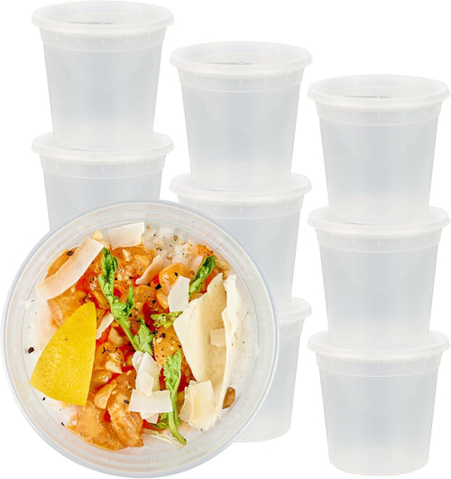 Asporto Microwavable To-Go Container - BPA Free round Soup Container with Clear Plastic Lid - Catering & Takeout - 24 Oz - Clear - Plastic - Disposable - 100Ct Box